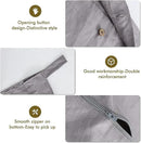 Linen Hanging Laundry Bag, 100% Linen Over The Door Laundry Hamper with Buttons and Zipper, Space Saving Door Hampers for Laundry Dirty Clothes Home Travel, Grey by CozyNest Decor