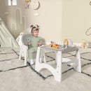 Xilingol 8 in 1 Convertible Baby High Chair W/Wheels, Baby Feeding Chair W/Adjustable Backrest & Removable Dual Tray, Building Block Table & Chair Set, HighChair for Babies & Toddlers (Grey) by TinyTreasures Baby Boutique