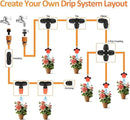 Three-Way Atomizing Nozzle for 1/4 inch Drip Irrigation Tubing, 30 Pcs Adjustable Micro Spray Irrigation Emitters with Anti-leak Lock Nut No Leak Barbed Emitter Fittings for Sprinkle System