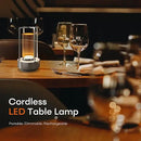 Portable Metal Table Lamp for Indoor/Outdoor ,Rechargeable Cordless LED Lamp, 3-Colour Infinitely Dimming Battery Powered Small Desk Lamp, Restaurant/Bedroom/Bar/Coffee/Camping Light (Sliver Set of 2) by CozyNest Decor