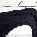 Chunky Knit Blanket - Luxury Soft Cozy 50 * 60 Throw Blanket,100% Woven Blanket Rope Knot Throw Blanket for Couch, Sofa, Home Decor, Gift - Machine Washable（Black） by CozyNest Decor