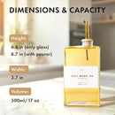 Glass Olive Oil Dispenser Bottle Set [2x17oz]: 36 Premium Gold Labels, Oil Dispenser for kitchen, Vinegar Bottle Set, Glass Dispensers for Soy Sauce, Syrup Bottles | Set of 2 by CozyNest Decor