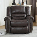 CANMOV Leather Recliner Chair, Classic and Traditional Manual Recliner Chair with Comfortable Arms and Back Single Sofa for Living Room, Dark Grey by CozyNest Decor