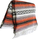 Del Mex Classic Mexican Blanket, Large Authentic Woven Falsa Throw (70"x50"), Artisan Southwest Décor for Beach, Yoga, Outdoors (Terracotta) by CozyNest Decor