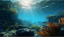 Ocean Floor Fish Tank Background Underwater Rock Aquarium Background Under The Sea Terrarium Backgrounds Aquatic Plants Sunlight Fish Tank Backgrounds Tropical Fish Aquarium Wallpaper 30x12in by GreenHaven Gardens