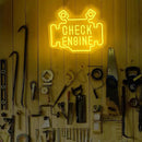 Check Engine Neon Signs for wall decor, Garage Neon Sign for Man Cave, Piston Engine Led Light Signs with Dimmer, Piston Decoration USB Powered with Switch by CozyNest Decor