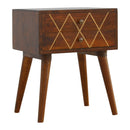 Inlay Geo Brass Bedside Table - Chestnut by Unique Piece Furniture