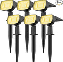 Fabrito 72 LEDs Solar Spot Lights Outdoor Waterproof, 3 Modes Landscape Spotlights, Dusk to Dawn Solar Powered Flood Wall Lights for Outside, Solar Garden Lights for Yard Porch 6 Pack (Warm White) by CozyNest Decor