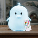 Lumipets Remote Control Silicone Night Light for Kids - Penguin Design with 9 Soft Colors & Sleep Timer - Rechargeable, Battery-Operated Lamp for Bedroom | Baby Nursery, Toddler, Girls, Boys by TinyTreasures Baby Boutique