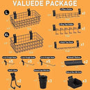 INCLY 30PCS Slatwall Accessories Set with Slatwall Baskets, Slatwall Hooks, Slatwall Shelves, Slatwall Bins, Slatwall Cups, Heavy Duty Slat Wall Accessory for Garage Room Shop Organizing Display
