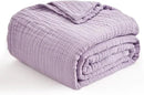 EMME Cotton Blanket Twin XL for Bed Soft Muslin Blankets 66"x90" Lightweight Breathable Layering Bedspread Coverlet All Season Gauze, Lavender by CozyNest Decor