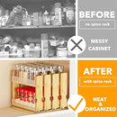 SpaceAid Bamboo Pull Out Spice Rack Organizer for Cabinet, Heavy Duty Slide Out Seasoning Kitchen Pantry Sliding Vertical Organization, 10.1" Wide, 4 Drawers(2" Wide), 2-Tier, Natural by CozyNest Decor