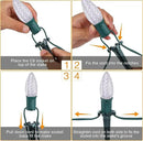 C9 Christmas Pathway Lights with Stakes,Cold White,2 Pack Total 60 Ft 40 Strawberry LED Bulbs,Connectable Shatterproof Outdoor Lights Marker for Xmas Yard Garden Path Lawn Walkway Sidewalk by GreenHaven Gardens
