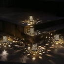 Solar Garden Lights - 6 Pack Black Star Moon, Waterproof Outdoor Path Lights by GreenHaven Gardens