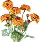 Artificial Flowers Ranunculus Long Stem Buttercup Silk Flowers 6 pcs for Home Decor and Wedding Decorations(Burnt Orange) by CozyNest Decor