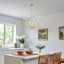 Modern Gold Farmhouse Chandeliers, 8-Light Industrial Metal Chandelier Lighting, Classic Candle Hanging Pendant Light Fixtures for Kitchen Bedroom, Dining Room, Living Room,Foyer by CozyNest Decor