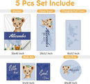 Personalized Baby Crib Bedding Set, 5 Pcs Custom Name Nursery Bedding Set, Deep Blue Leopard Baby Bedding Set for Boys, Double Layer Baby Crib Sets, Customized Gifts for Toddlers Kids Infants by TinyTreasures Baby Boutique
