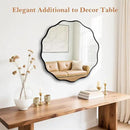 Fabuady Black Round Wavy Edge Mirror - 20'' Circle Wall Mirror with Metal Frame, Decorative Hanging/Leaning Mirrors for Bathroom, Bedroom, Living Room, Hallway, Entryway, Office, Home Decor by CozyNest Decor