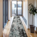 Washable Area Rugs 2'x10' Non-Slip Modern Abstract Soft for Living Room Entryway Bedroom Nursery, Print Pattern, Blue Black Teal by TinyTreasures Baby Boutique