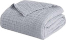 EMME Cooling Throw Blanket for Hot Flashes 100% Cotton Muslin Throw Blankets for Couch Breathable Gauze Blanket All Season Soft and Lightweight Pre-Washed Cotton Blanket (Light Grey, 50"x70") by CozyNest Decor