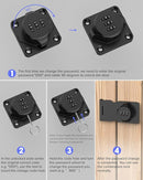 3.5Inch Mechanical Password Rotary Hasp Latch Locks, 3-Digit Cabinet Combination Lock for Small Doors, Cabinets, Barn Door, Closet, Kitchen Drawers, Cupboard (Black -1pc) by TinyTreasures Baby Boutique