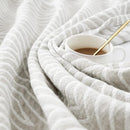 jinchan Boho 100% Cotton Blanket Muslin Twin Size 60x80 Inches Lightweight 3-Layer Geometric Triangle Striped Reversible Quilt Throw Soft Breathable Comfy All Seasons for Couch Bed Decor, Light Grey by CozyNest Decor