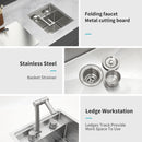 Modern Undermount Bar Sink With Folding Faucet by HouseOfZazla
