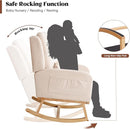 Rocking Chair Nursery, Nursing Rocking Chairs with Lumbar Pillow, Comfy Modern Nursery Glider Rocker Morden Accent Rocking Chair for Mom Nursery, Living Room, Bedroom, Beige by TinyTreasures Baby Boutique