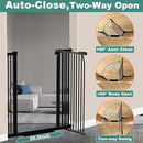 40.5" Extra Tall Baby Gate for Stairs, 68.5"-72.2" Extra Wide Long Dog Gate for The House, Safety Child Gate Easy Walk Thru Indoor, Metal Auto Close Pressure Mount Pet Gate for Doorways Hallway, Black by TinyTreasures Baby Boutique