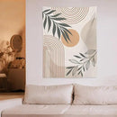 Abstract Boho Tapestry, Mid Century Tropical Tree Leaves Modern Geometric Arch Bohemian Botanical Tapestry, Home Aesthetic Wall Hanging Art Decor for Living Room Bedroom Dormitory 40x60 Inch by CozyNest Decor