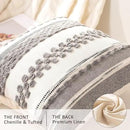 Boho Throw Pillow Covers 18x18 Set of 2 Farmhouse Decorative Cushion Case Striped Square Pillows Cover Chenille Pillow Cases Accent Neutral Pillowcase for Sofa Couch Bed,Gray by CozyNest Decor