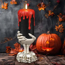 Wondise Halloween Flameless Candles with Ghost Hand, Battery Operated LED Black Candles with 6hrs Timer, Real Wax Pillar Candles with Flickering 3D Wick for Halloween Home Theme Party Decor by CozyNest Decor