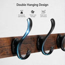 Tatub 29" Rustic Coat Rack Wall Mount with Shelf, Entryway Wall Hooks with Shelf, Coat Hangers for Bathroom, Living Room, Bedroom, Rustic Black by CozyNest Decor