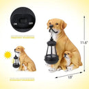 Afirst Solar Dog Statue Garden Decor- Outdoor Decor with Solar Lantern Lovely Labrador Mom with Baby Figurine Patio Lawn Yard Art Ornaments Housewarming Gift by GreenHaven Gardens