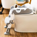Wiifo Sturdy Potty Ladder with Soft Padded Cushion for Kids and Toddler, Step Stool Ladder for Toilet Training Seat(Grey White) by TinyTreasures Baby Boutique