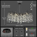 Modern Black Crystal Tree Branch Chandelier,14-Light 40" Black K9 Crystal Chandeliers for Living Room, Round Chandelier for Dining Room,High Ceiling,Kitchen Island,Foyer,Staircase by CozyNest Decor