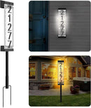 Solar House Number [Upgrade 3D Acrylic Number] Solar Address Sign Increase Brightness, Number Is Bold, Anchor Is Made Of Iron,Solar House Number Sign with Two Lighting Modes and Two Installation (White)(Manual without remote control) (Warm White) by GreenHaven Gardens