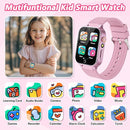 Smart Watch for Kids Girl Gift Ages 3-12, 2 Screen Protector, 26 Puzzle Games, HD Camera Video Music Player Touchscreen Pedometer, Educationtal Toy Brithday Gifts for Girl Ages 4 5 6 7 8 9 10(Pink) by TinyTreasures Baby Boutique