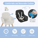 BABY JOY Baby High Chair, 3-in-1 Convertible Wooden Highchair for Babies & Toddlers, Infant Feeding Chair w/ 5-Point Safety Harness, Footrest, Adjustable Legs, Removable Tray & PU Cushion (Black) by TinyTreasures Baby Boutique