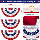 3x6 Ft 3 Pack American Pleated Fan Flag, Patriotic Half Fan Banner American Flag Decoration Bunting for Outside Red White and Blue Decor Independence Day Memorial Day 4th of july Decorations by GreenHaven Gardens