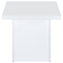 Devar Square Engineered Wood Side End Table White High Gloss