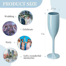XUWAIDSGN Acrylic Champagne Flutes Toasting Glasses Unbreakable Mimosa Bar Reusable Wine Glasses Vintage Champagne Flutes Stemmed Drinking Cups 5.4 OZ for Christmas Birthday (10, Blue) by CozyNest Decor