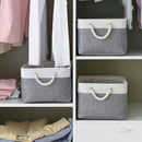 TheWarmHome Organization and Storage Basket for Organizing- 16x12x8 inch 1 Pack Fabric Storage Cubes, Collapsible Storage Bins for Shelves Organizer Gift Closet Cloth Toy (White & Grey) by TinyTreasures Baby Boutique