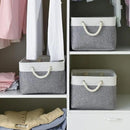TheWarmHome Organization and Storage Basket for Organizing- 16x12x8 inch 1 Pack Fabric Storage Cubes, Collapsible Storage Bins for Shelves Organizer Gift Closet Cloth Toy (White & Grey) by CozyNest Decor