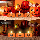 Wondise Halloween Flameless Candles, Pumpkin Battery Operated Candles with Timer, LED Flickering Votive Tealight Spooky Candles for Halloween Decorations Indoor (6 Pack, 1.9" x 1.6") by CozyNest Decor