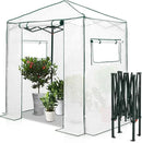 EAGLE PEAK 6x4 Portable Walk-in Greenhouse, Pop-up Indoor Outdoor Garden Green House, Zippered Door and Windows, PE Cover, White by GreenHaven Gardens