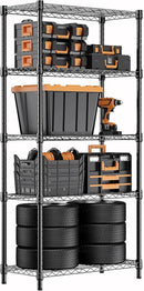 1250 lbs Storage Shelving Utility Shelving Unit 5-Tier Utility Shelving Unit Steel Organizer Wire Rack for Home,Kitchen,Office (13.7" D x 23.6" W x 62.4" H) by CozyNest Decor