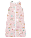 TotAha Toddler Sleep Sack 2T-3T-4T for Girl, 0.5 TOG Summer Light Sleeping Sacks, Soft Wearable Blanket Baby Sleep Bag with 2-way Zipper,Pink Rainbow by TinyTreasures Baby Boutique