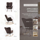 Nursery Rocking Chair, Teddy Upholstered Glider Rocker with High Backrest Armchair, Modern Rocking Accent Chairs for Nursery, Living Room, Bedroom, Offices (Brown) by TinyTreasures Baby Boutique
