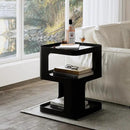Side Table,Modern end Table,Unique nightstand,Bedside Table,Black Metal Night Stand with Storage,Accent Side Table for Couch,Bedroom,Living Room.No Assembly Required by CozyNest Decor